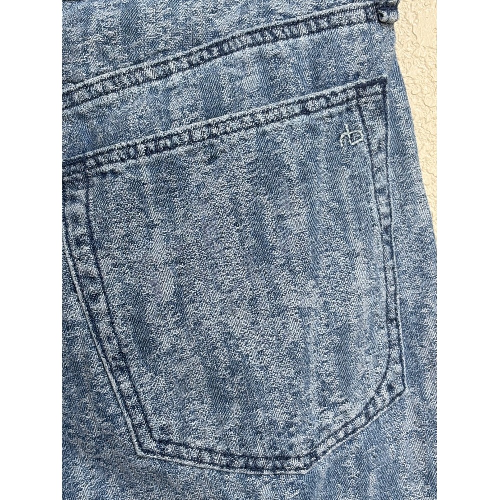 Rag & Bone Logan Mid-Rise Wide Leg Jeans Blue Textured Denim Size 29 - Picture 9 of 10